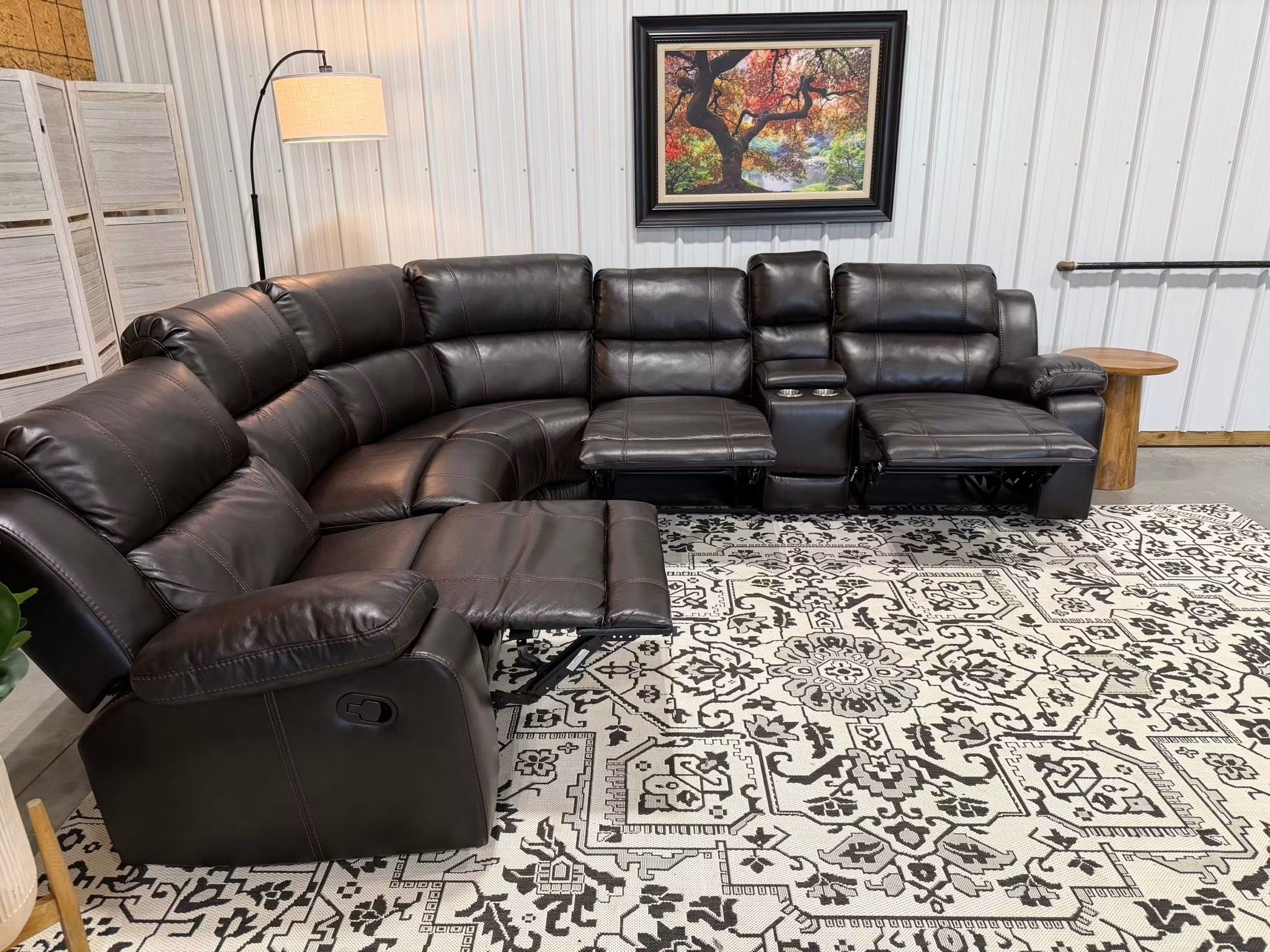 6 Piece Leather Reclining Sectional