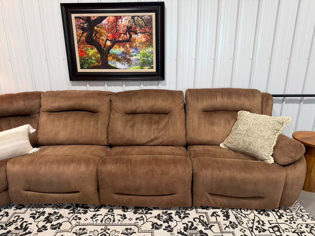6 Piece Brown Power Reclining Modular Sectional