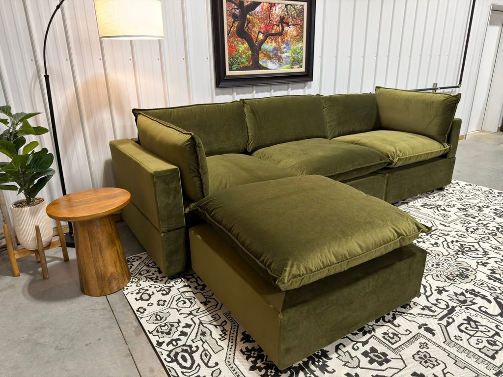 NEW Bellamia 4 Piece Modular Sectional GREEN