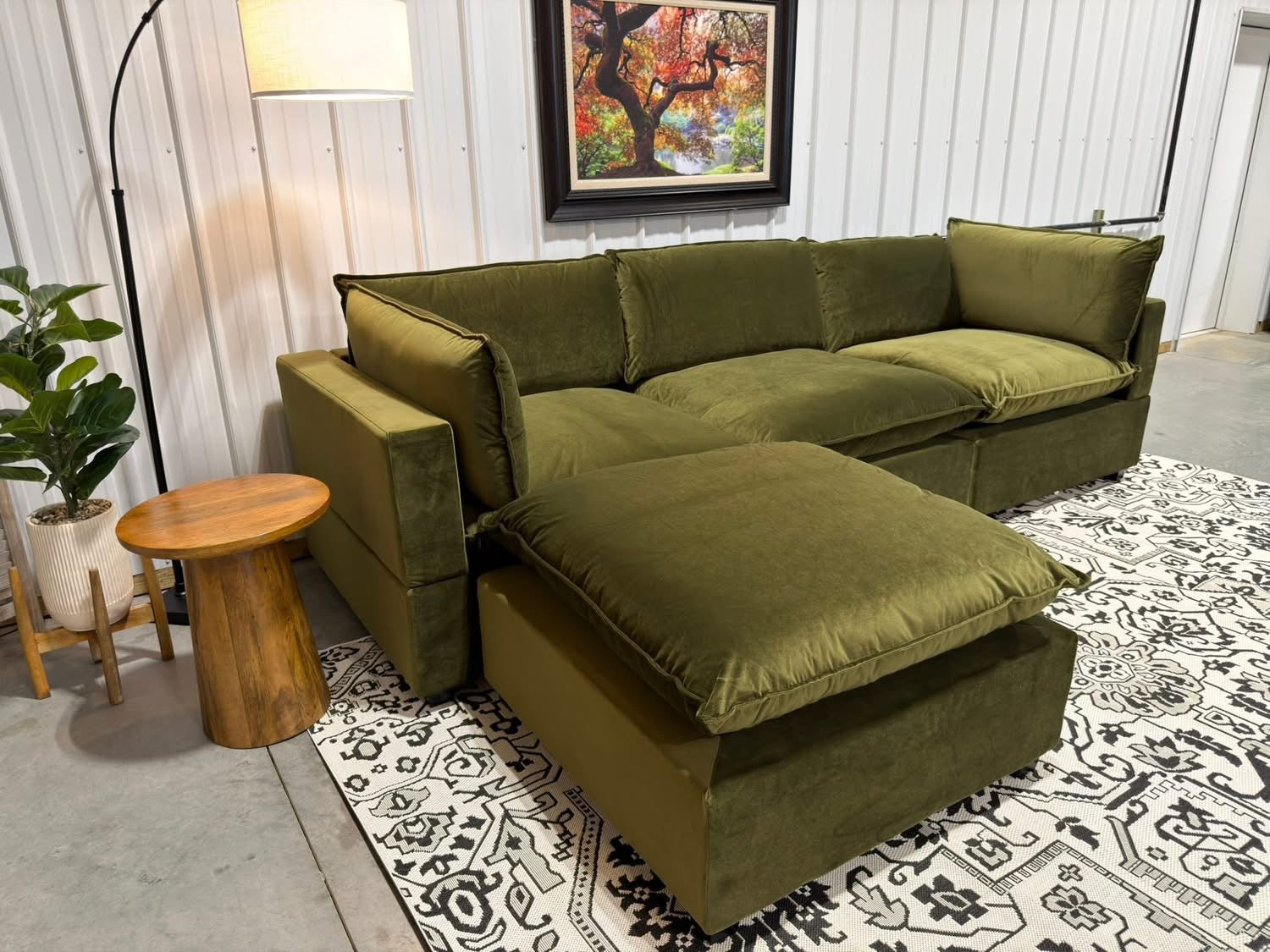 NEW Bellamia 4 Piece Modular Sectional GREEN