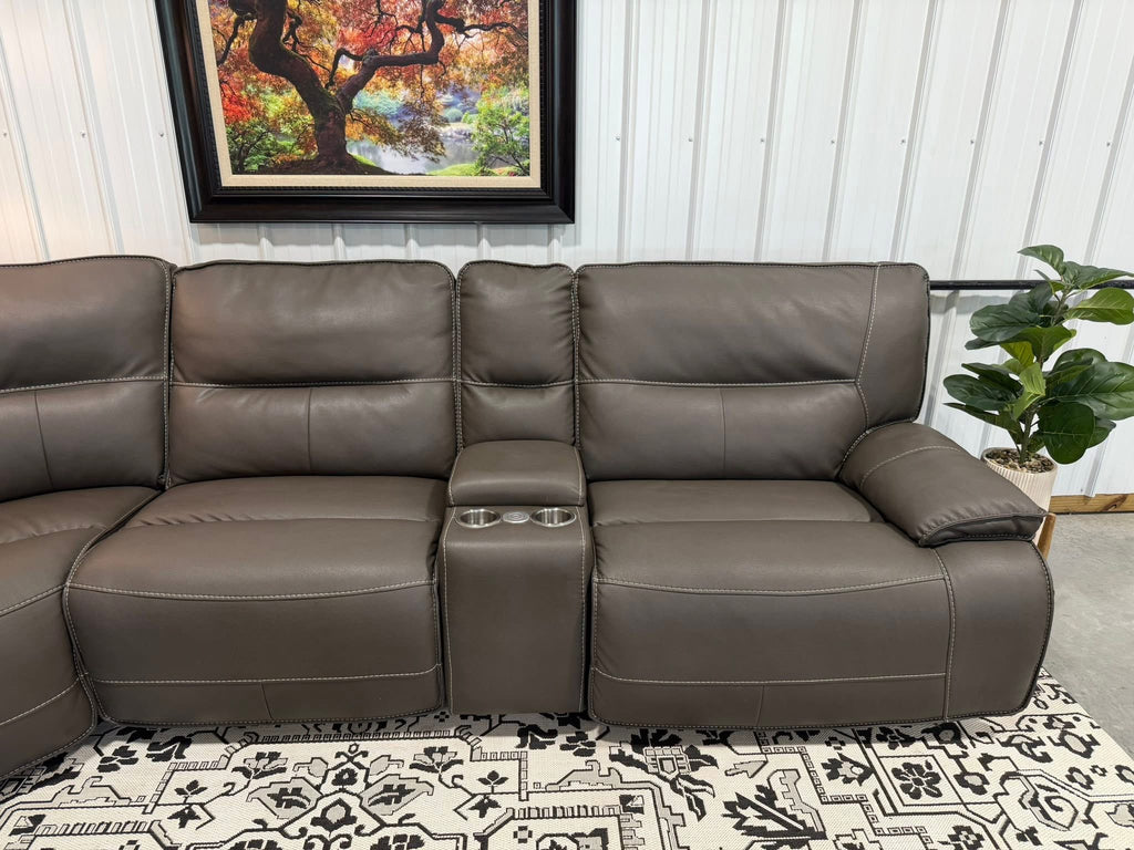 7 Piece Power Reclining Modular Leather Sectional