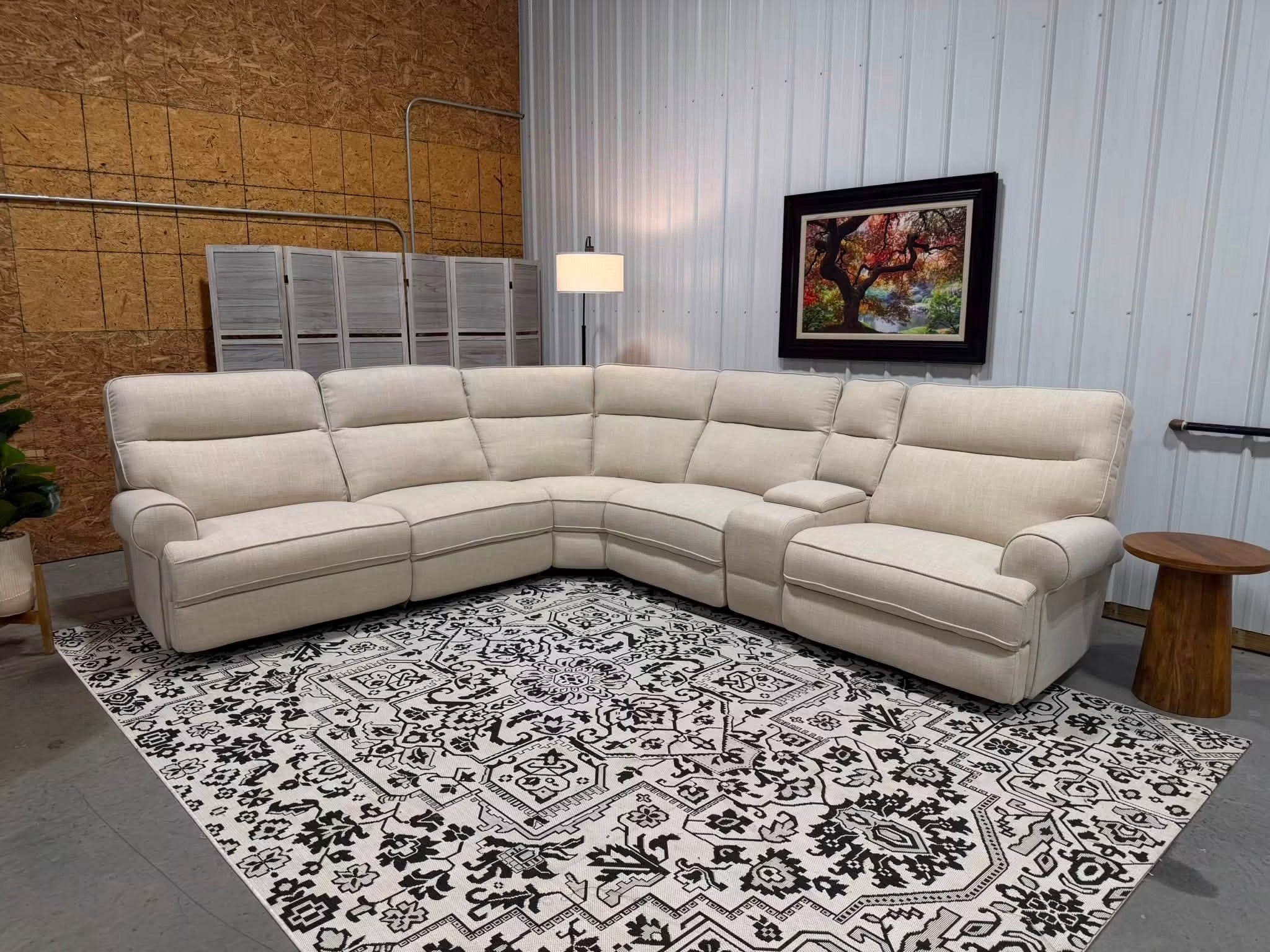 6 Piece Cream Power Reclining Modular Sectional by American Signature