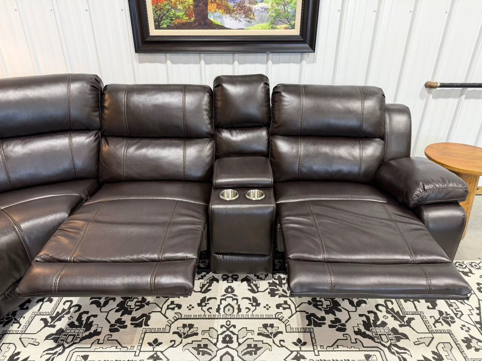 6 Piece Leather Reclining Sectional