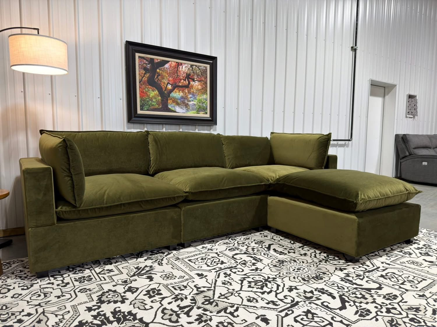 NEW Bellamia 4 Piece Modular Sectional GREEN