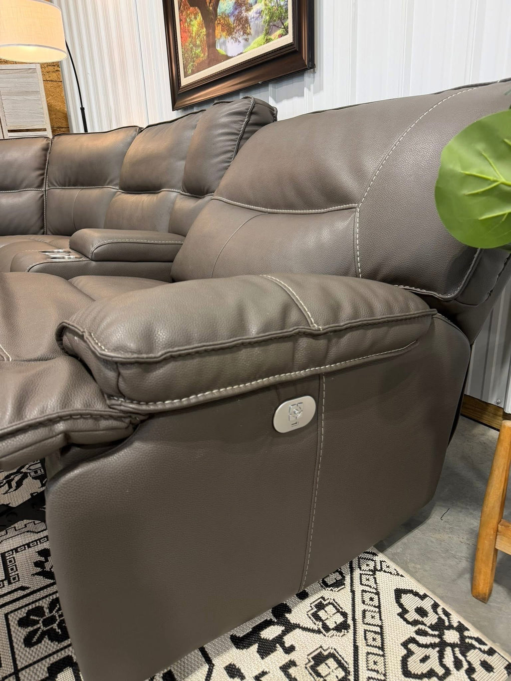 7 Piece Power Reclining Modular Leather Sectional