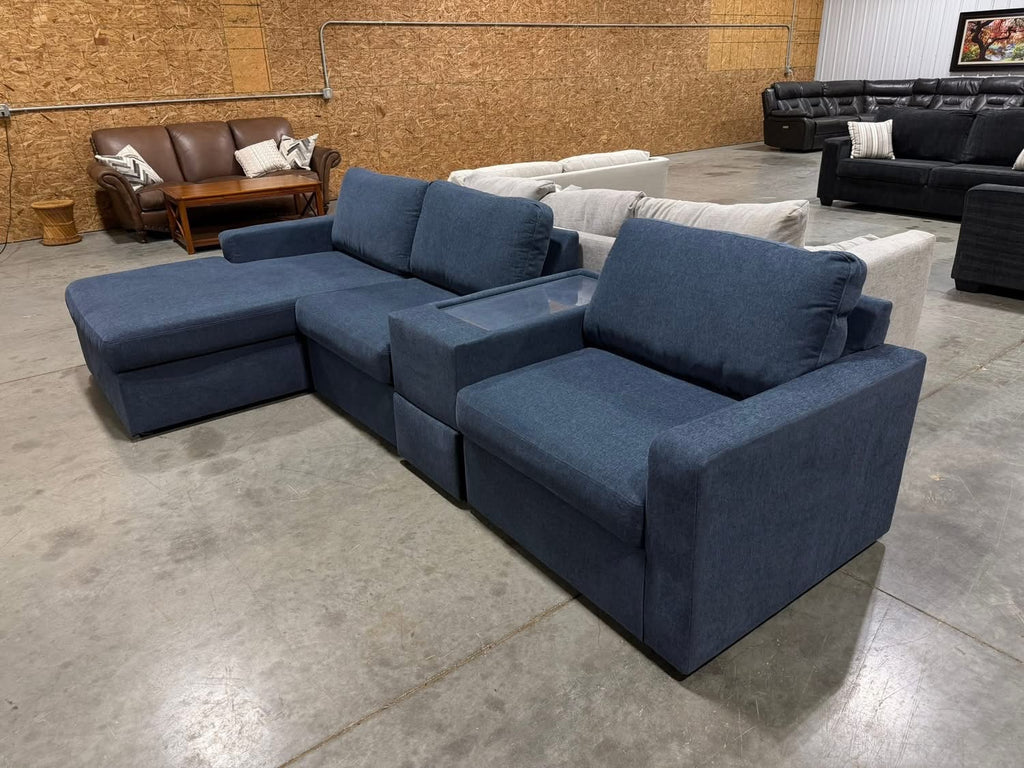 4 Piece Ashley Blue Sectional