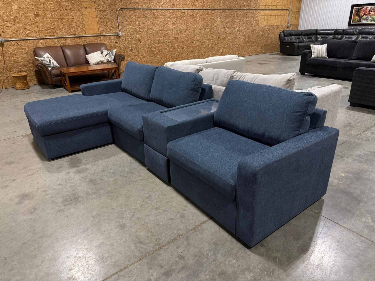 4 Piece Ashley Blue Sectional