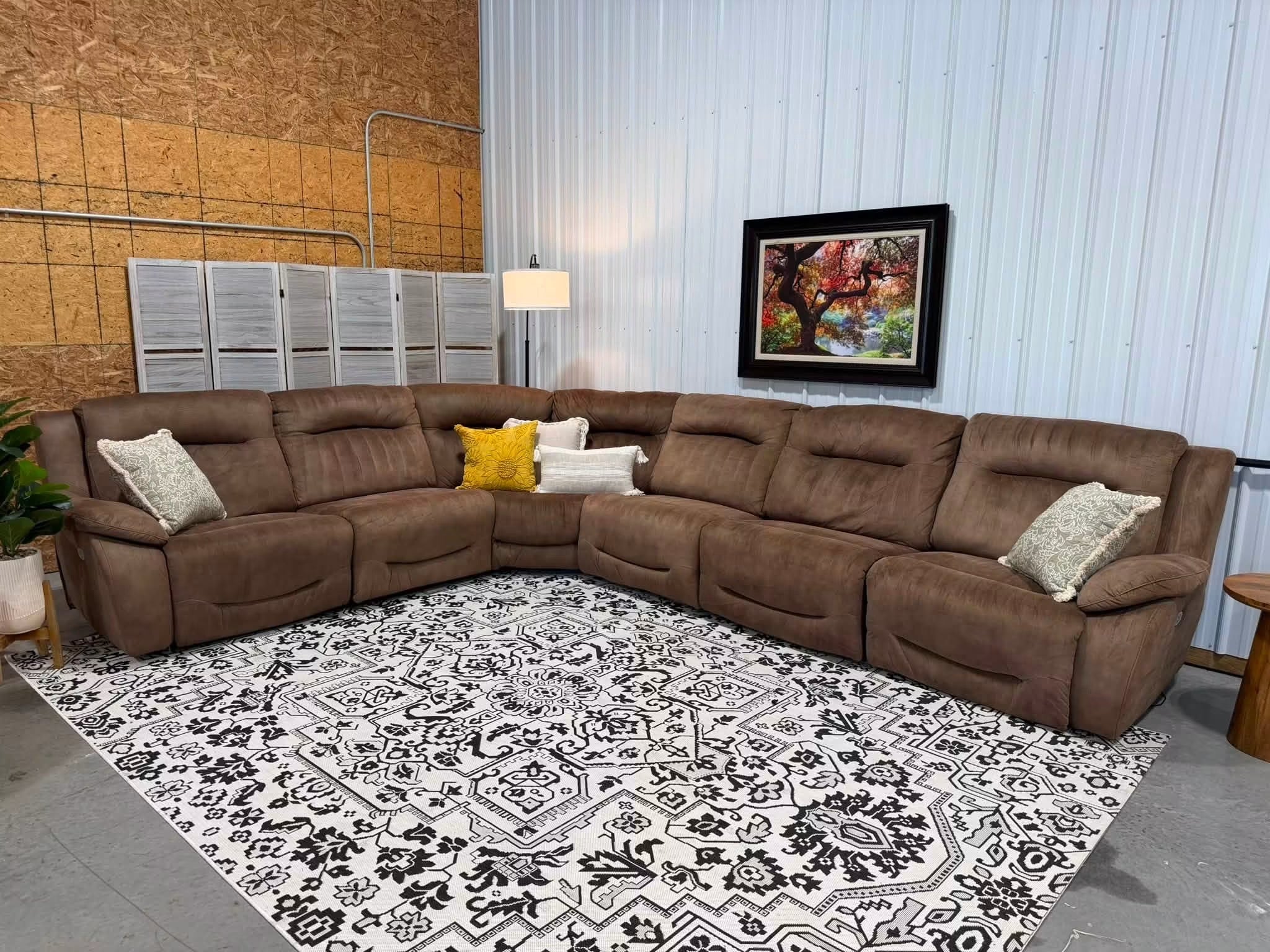 6 Piece Brown Power Reclining Modular Sectional