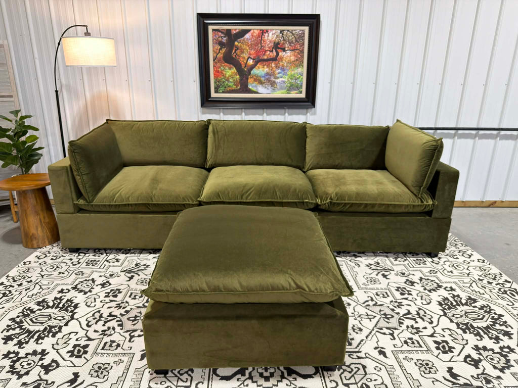 NEW Bellamia 4 Piece Modular Sectional GREEN