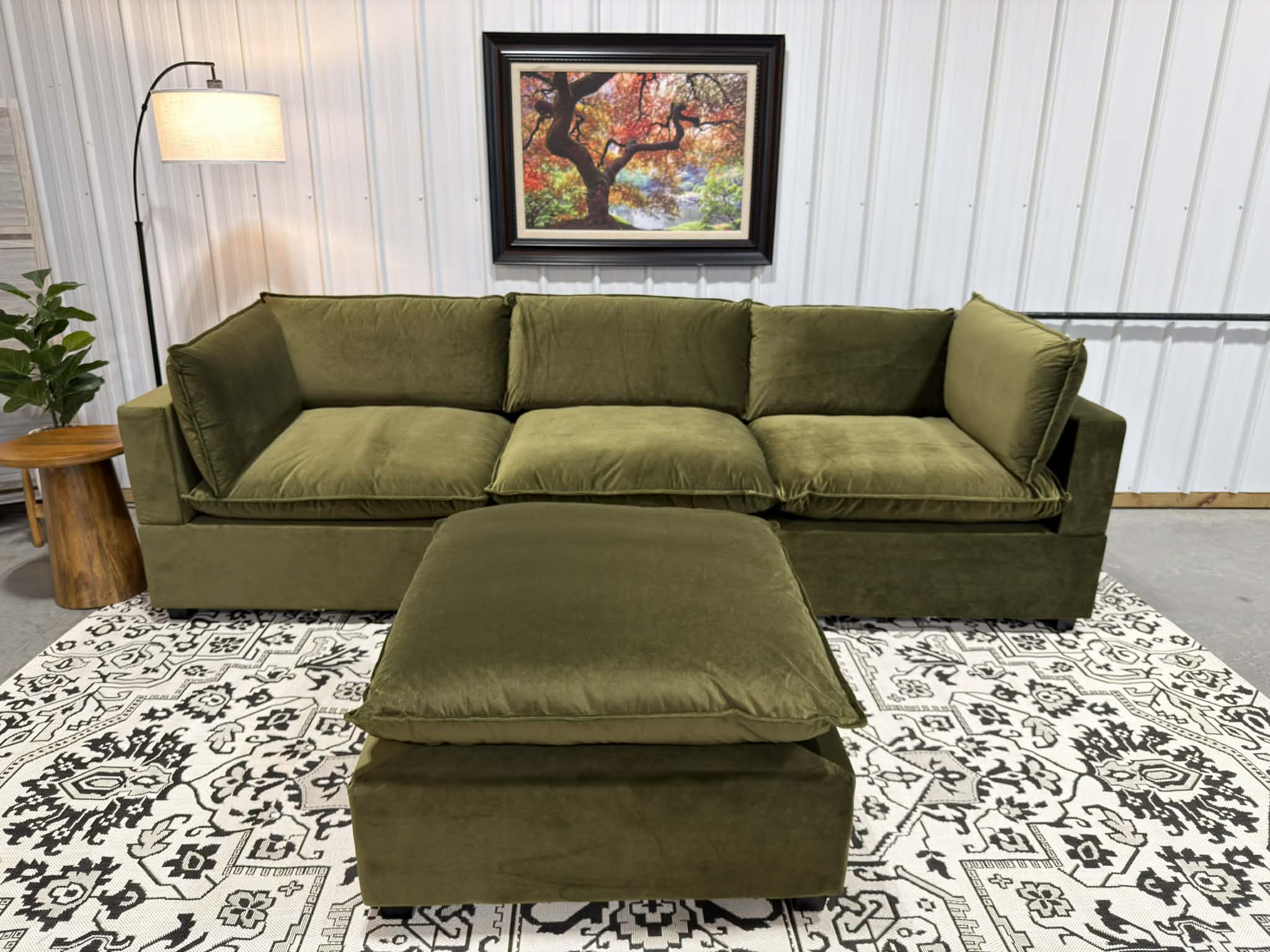 NEW Bellamia 4 Piece Modular Sectional GREEN