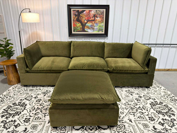 NEW Bellamia 4 Piece Modular Sectional GREEN