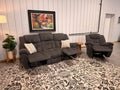 Charcoal Gray Reclining Couch + Recliner
