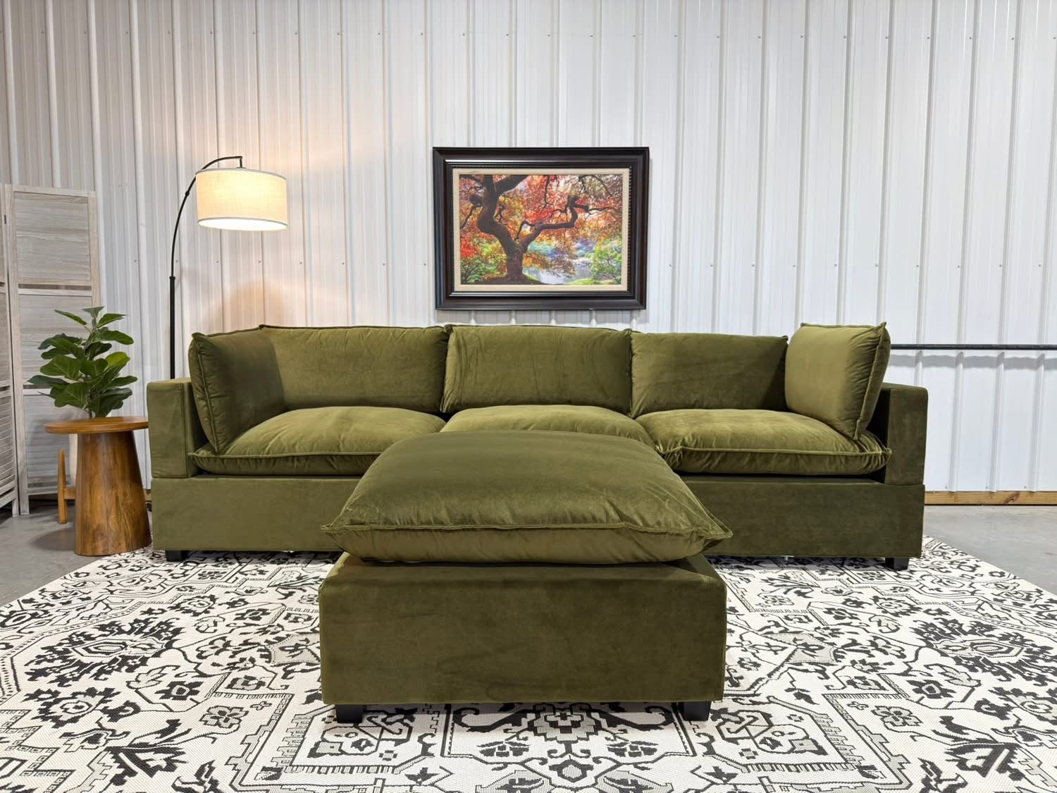 NEW Bellamia 4 Piece Modular Sectional GREEN
