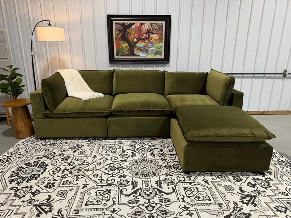 NEW Bellamia 4 Piece Modular Sectional GREEN (PRE-ORDER)