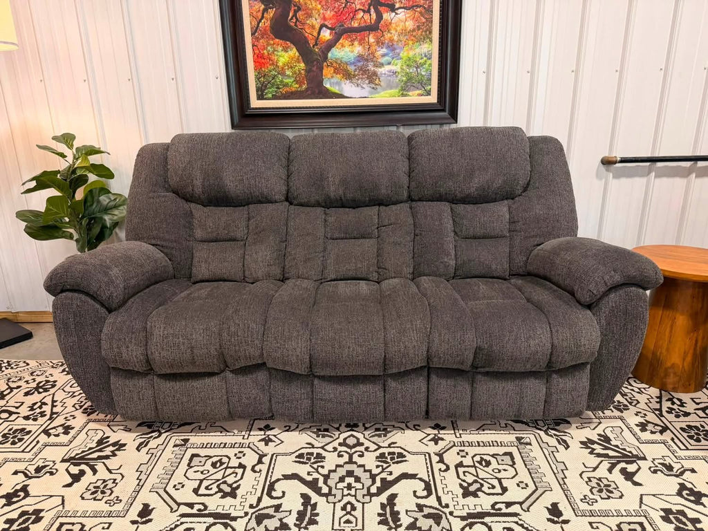 Charcoal Gray Reclining Couch + Recliner