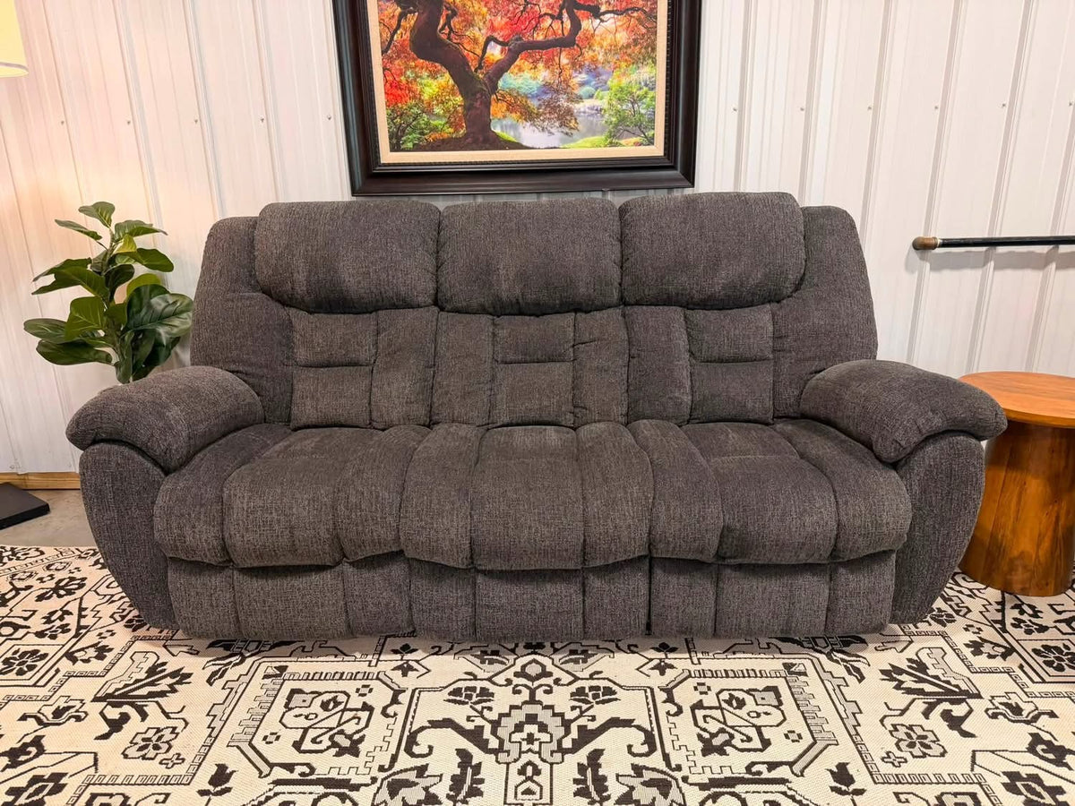 Charcoal Gray Reclining Couch + Recliner