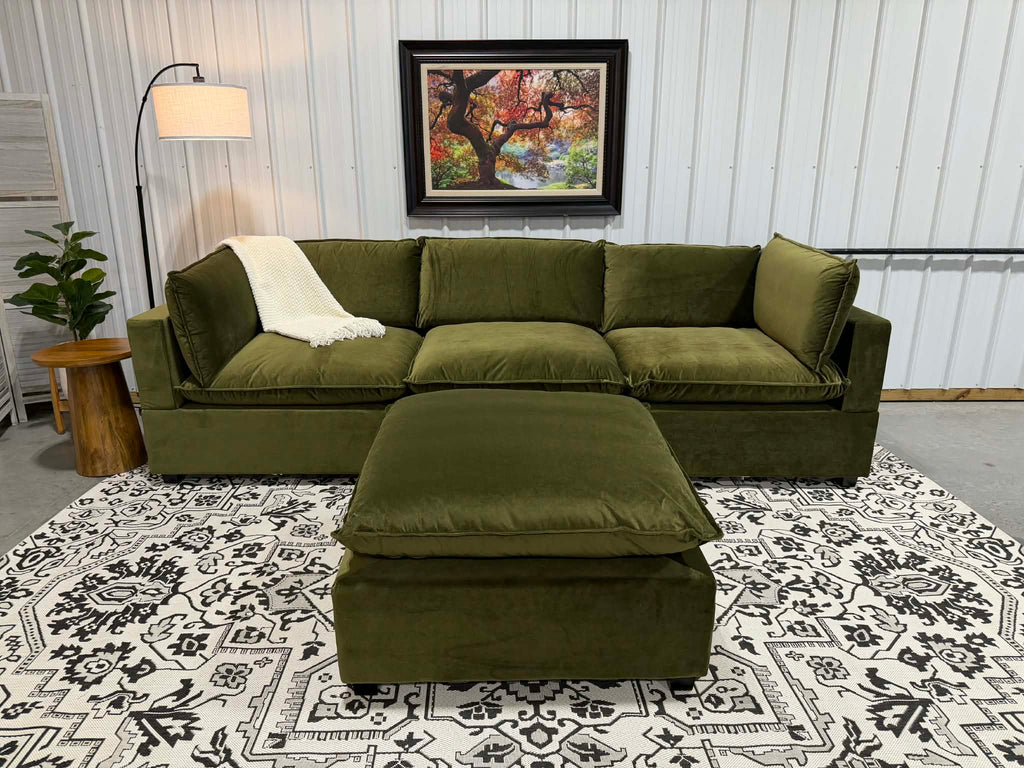 NEW Bellamia 4 Piece Modular Sectional GREEN