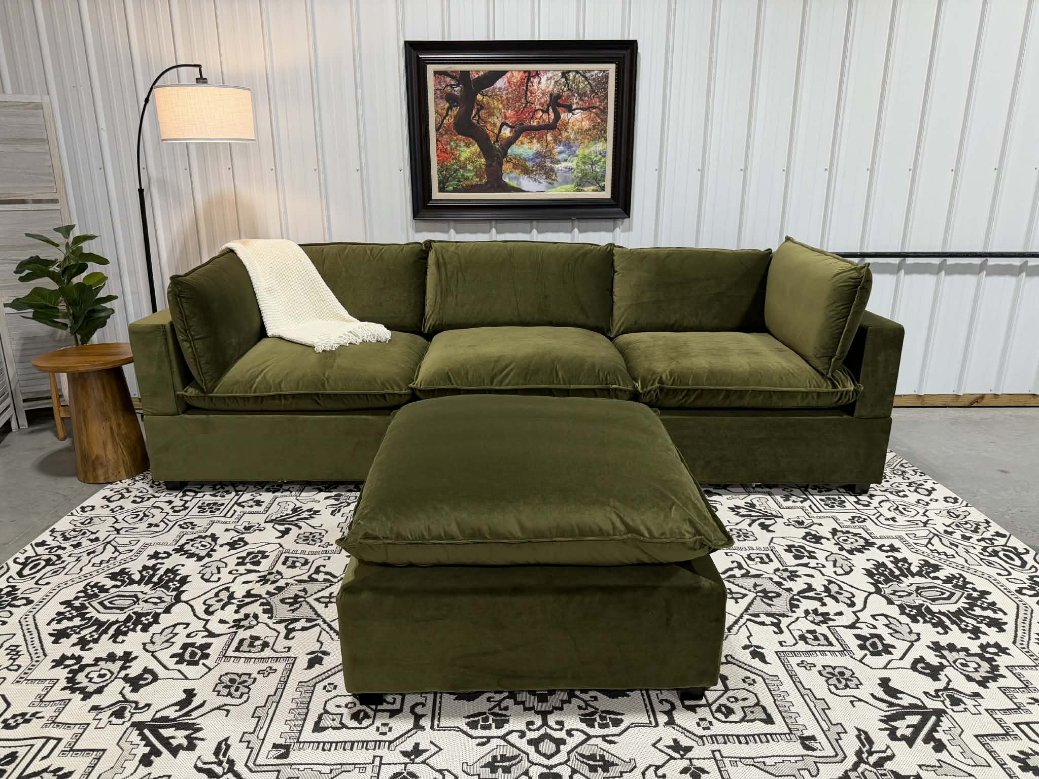 NEW Bellamia 4 Piece Modular Sectional GREEN