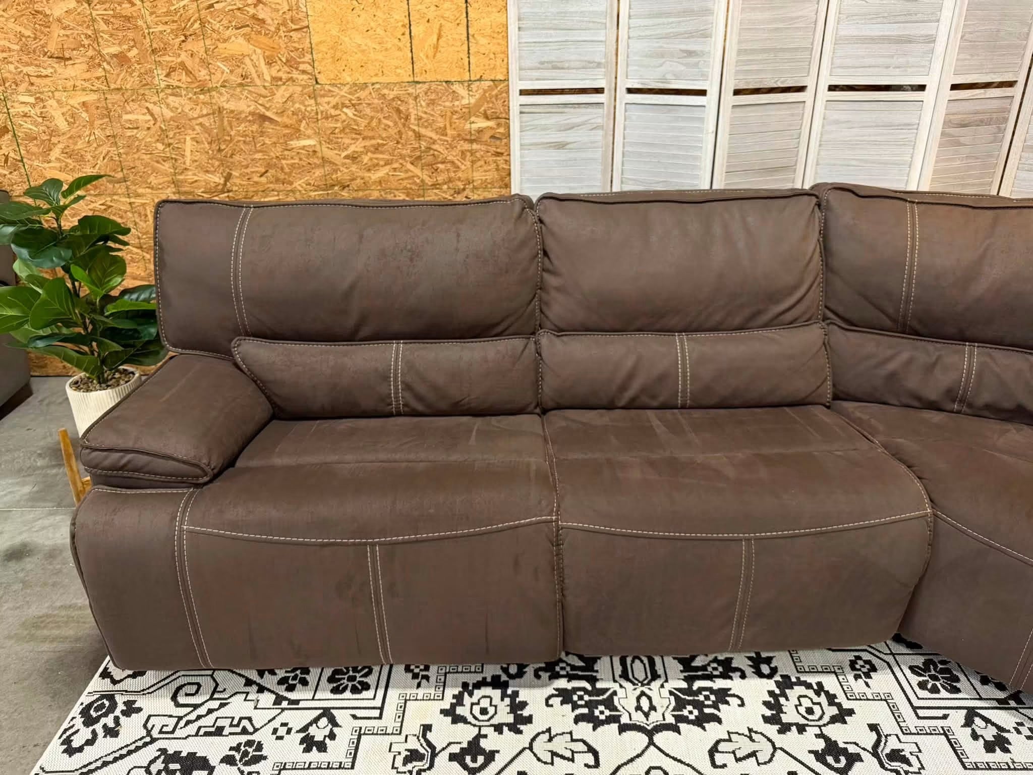 6 Piece Brown Power Reclining Modular Sectional