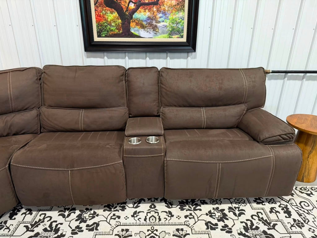 6 Piece Brown Power Reclining Modular Sectional