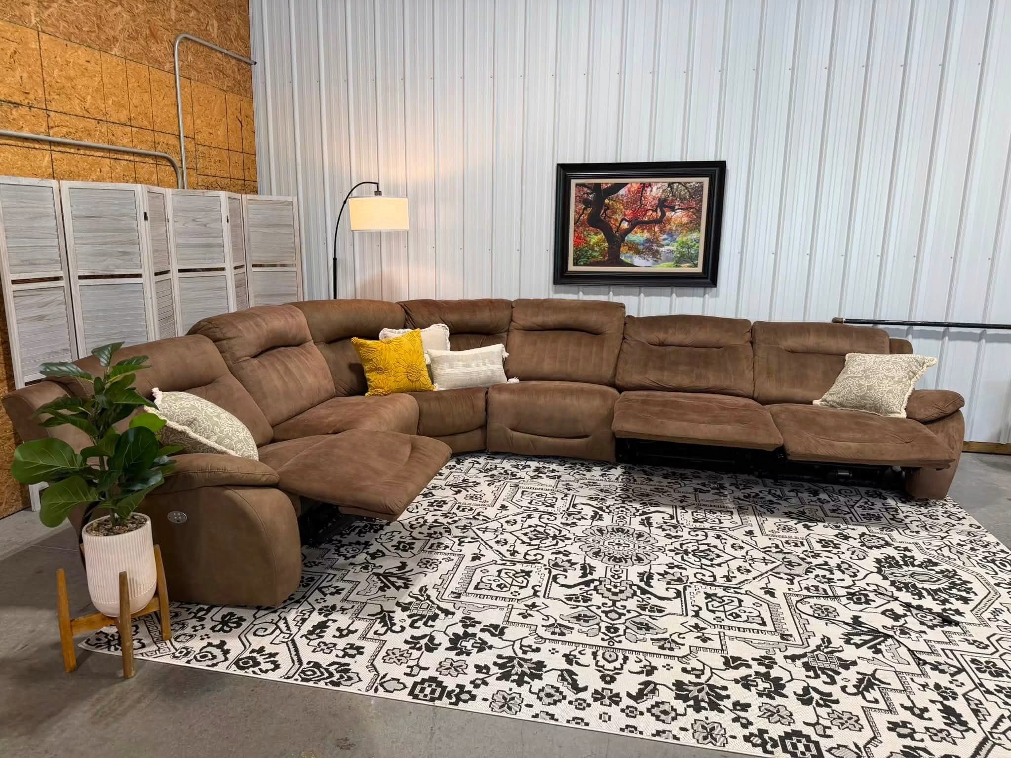 6 Piece Brown Power Reclining Modular Sectional