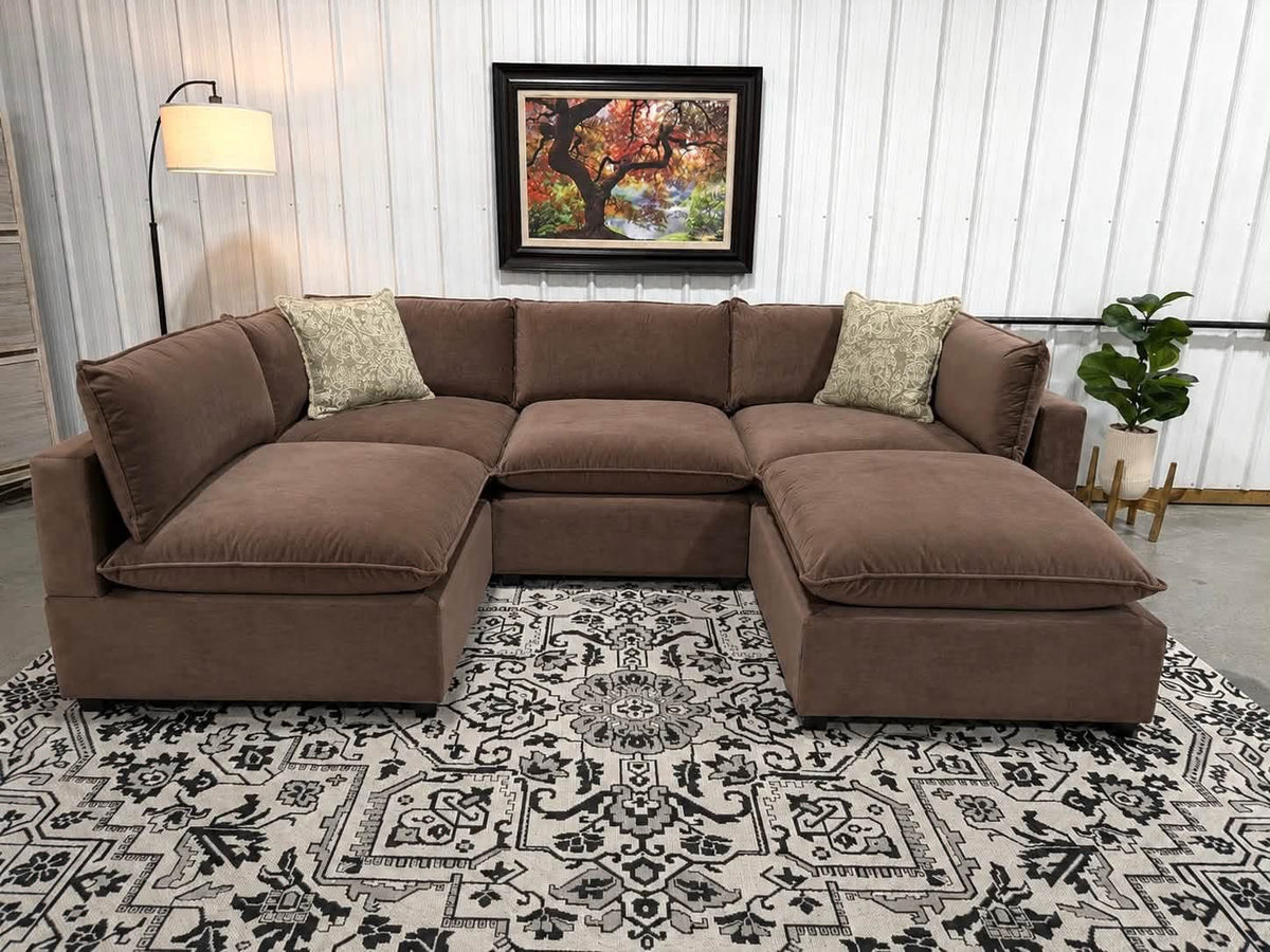 NEW Bellamia 5 Piece Modular Sectional BROWN (PRE-ORDER)