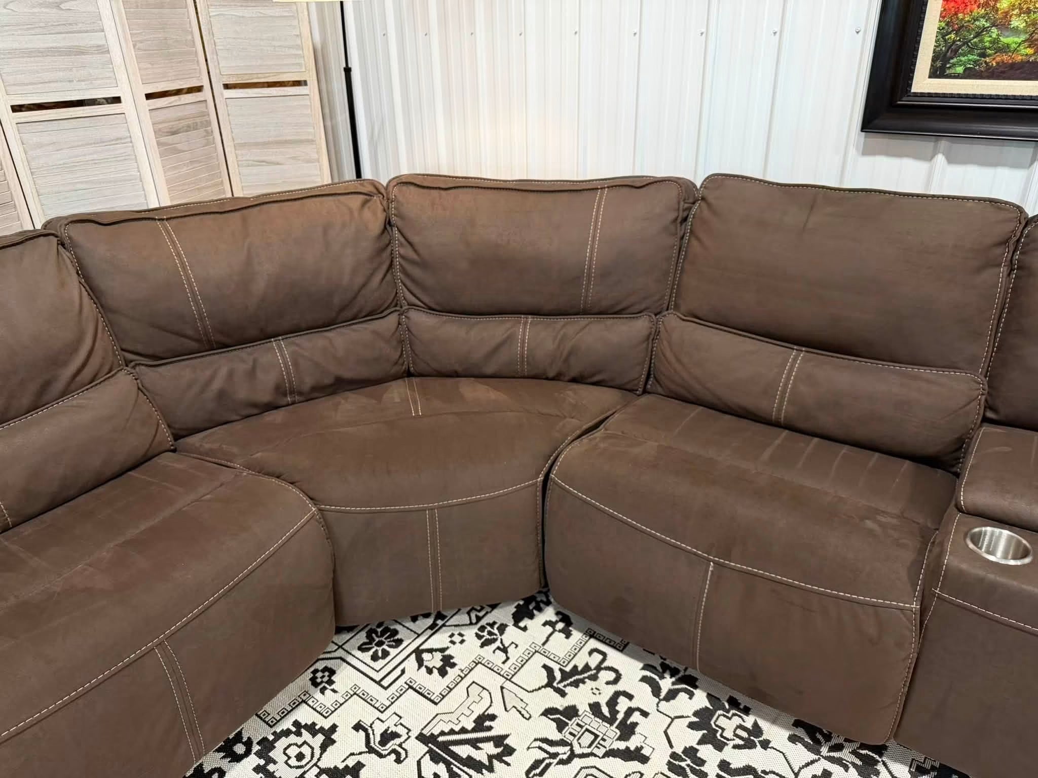 6 Piece Brown Power Reclining Modular Sectional