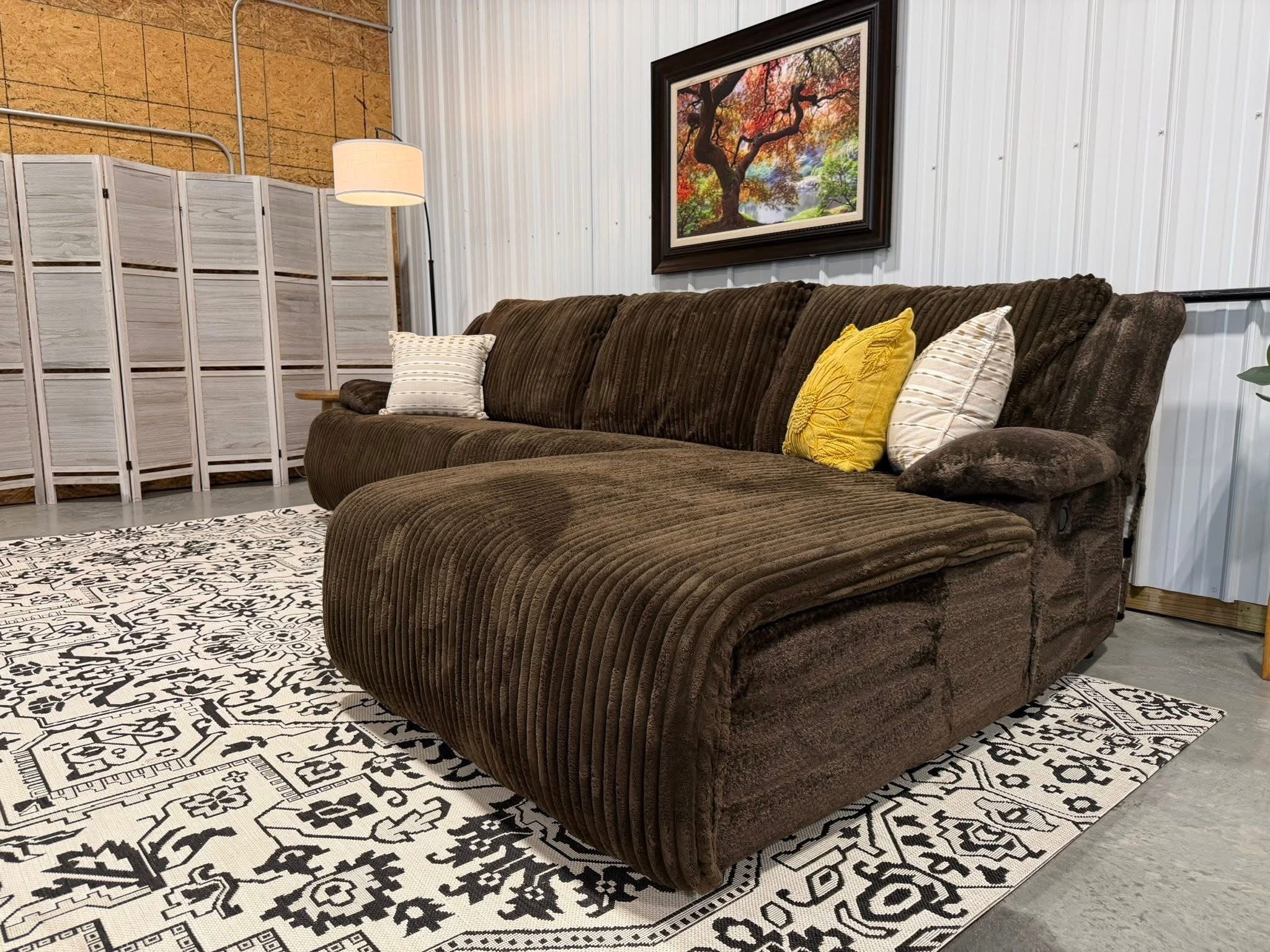 Ashley Oversized Corduroy Reclining Sectional