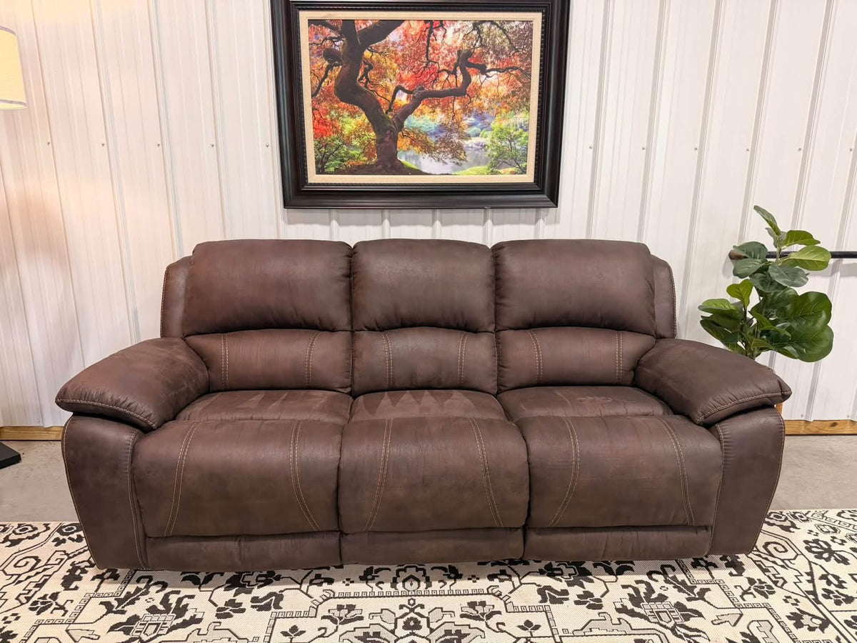 Like New Brown Reclining Sofa + Loveseat