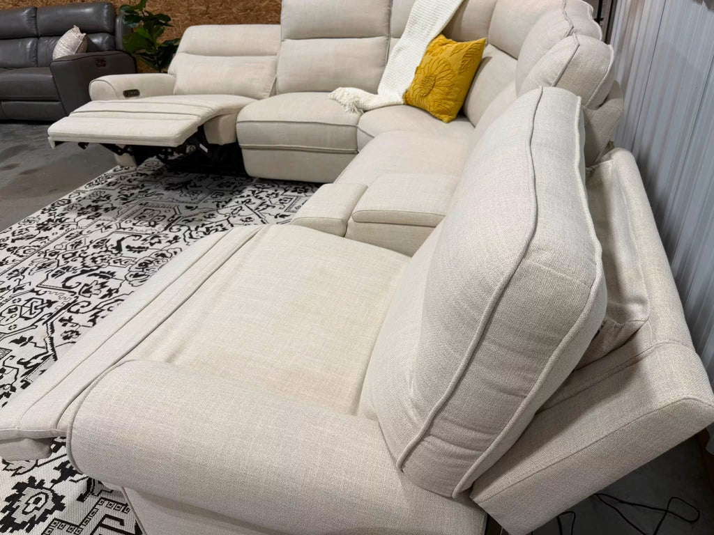 6 Piece Cream Power Reclining Modular Sectional by American Signature