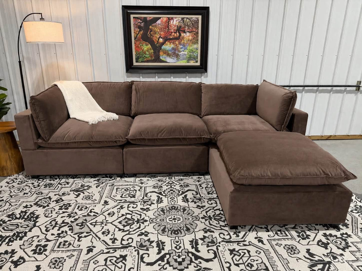 NEW Bellamia 4 Piece Modular Sectional BROWN (PRE-ORDER)