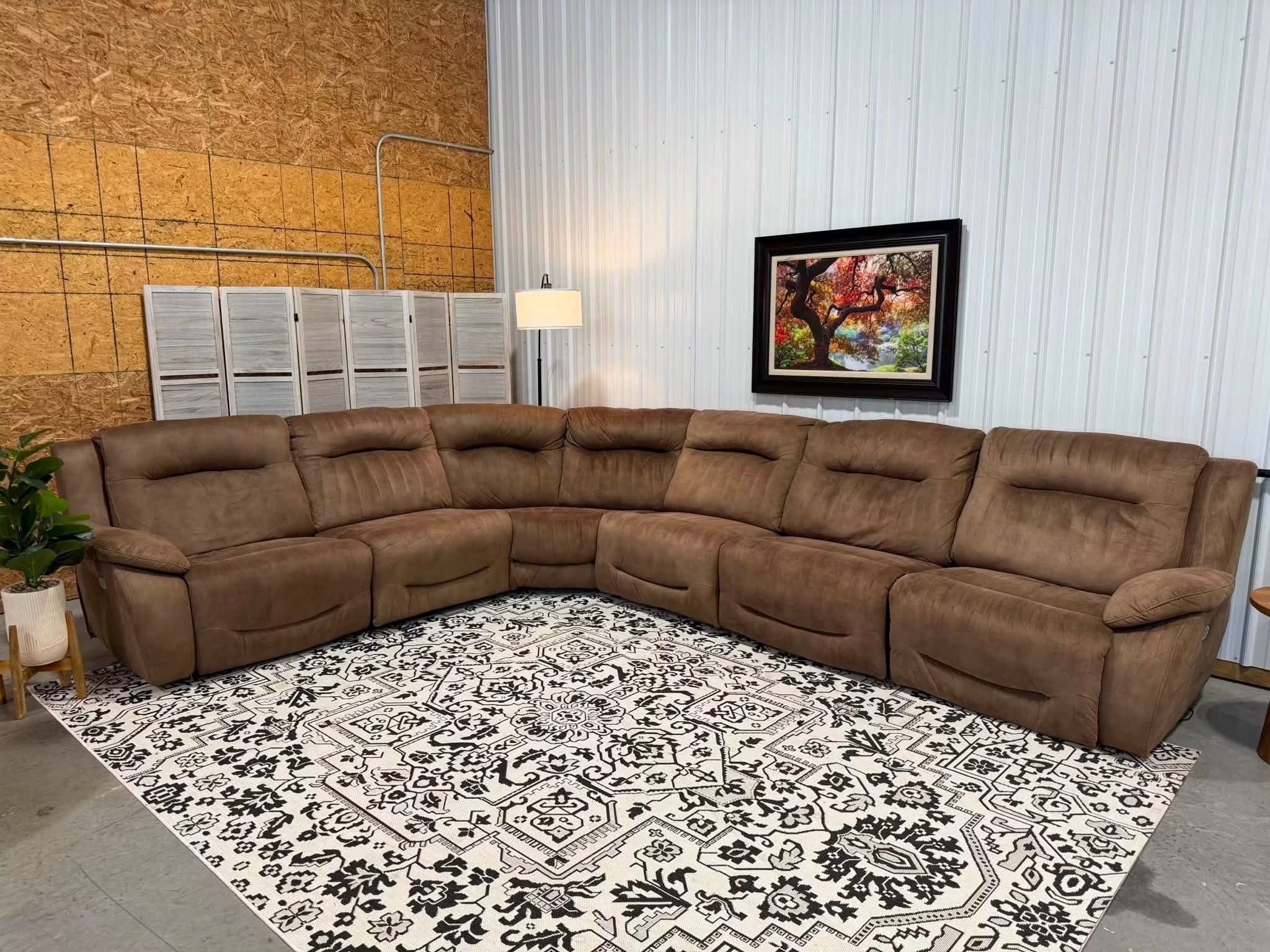 6 Piece Brown Power Reclining Modular Sectional