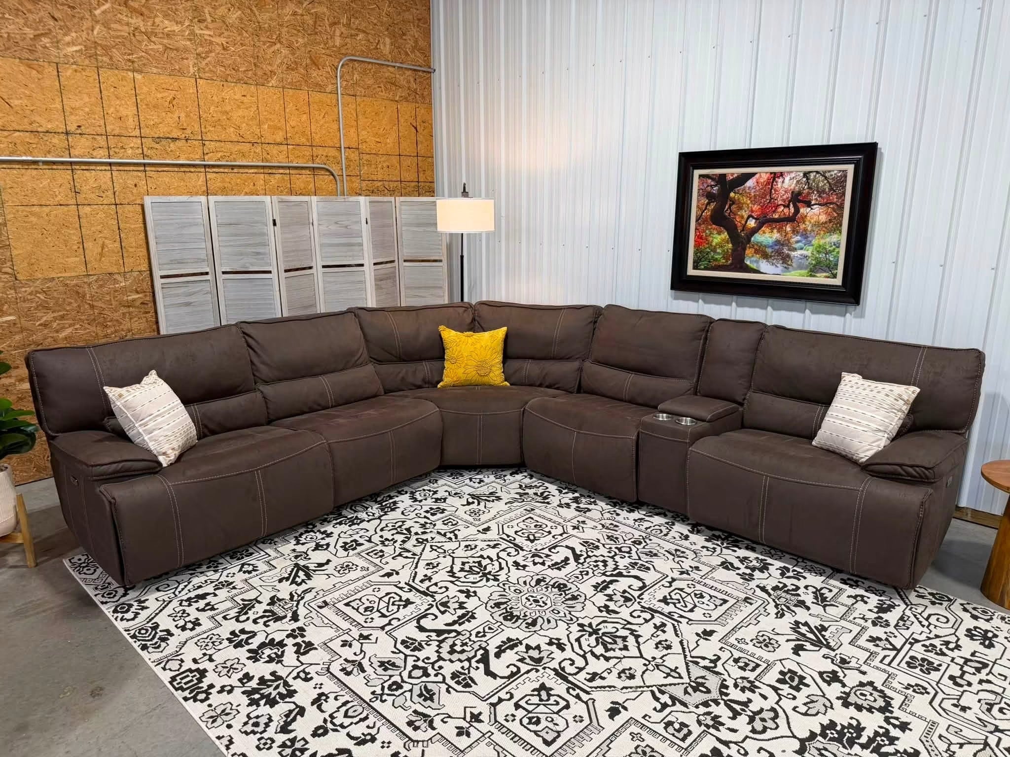 6 Piece Brown Power Reclining Modular Sectional