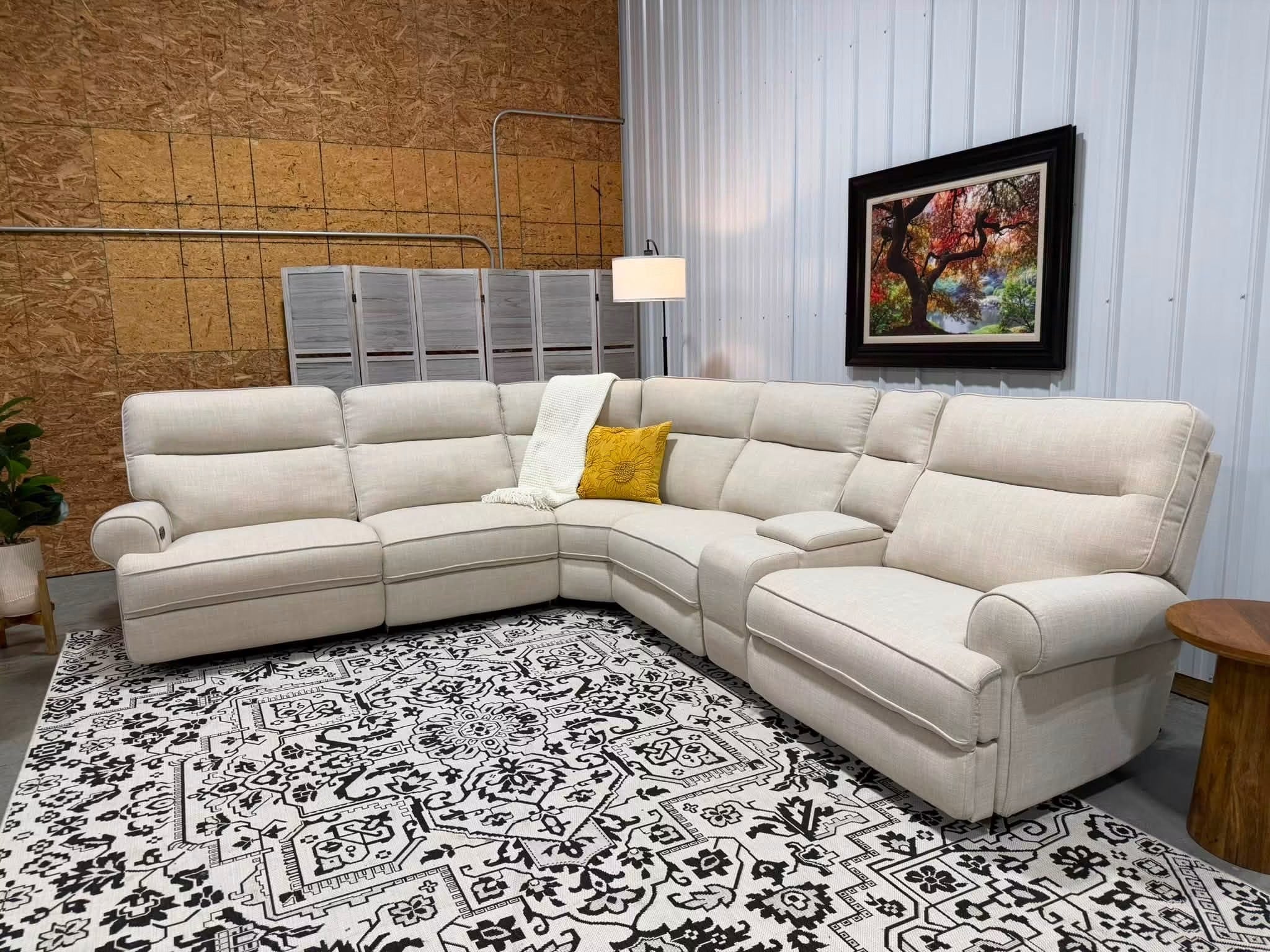 6 Piece Cream Power Reclining Modular Sectional by American Signature