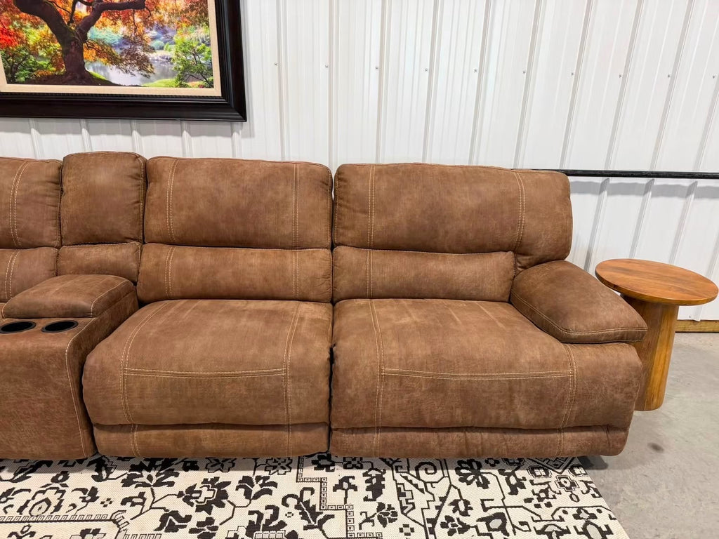 5 Piece Brown Power Reclining Modular Sectional