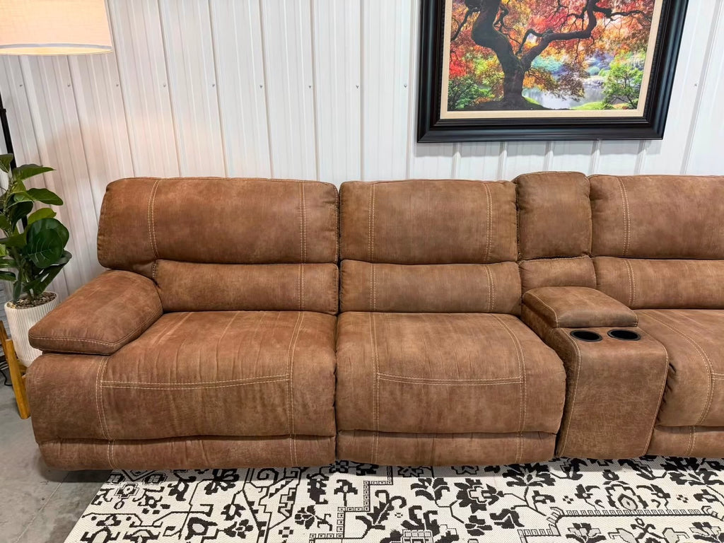 5 Piece Brown Power Reclining Modular Sectional