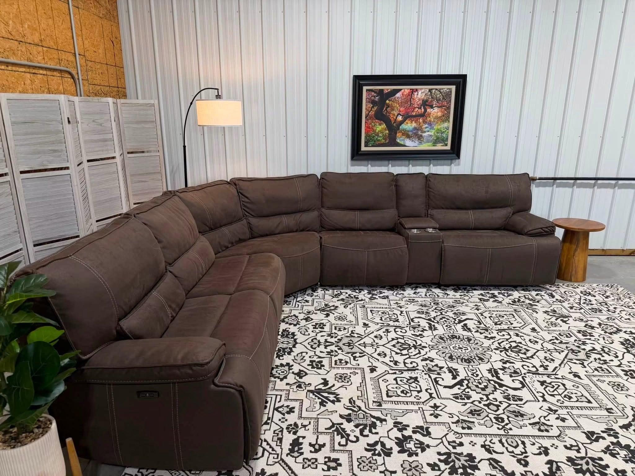6 Piece Brown Power Reclining Modular Sectional