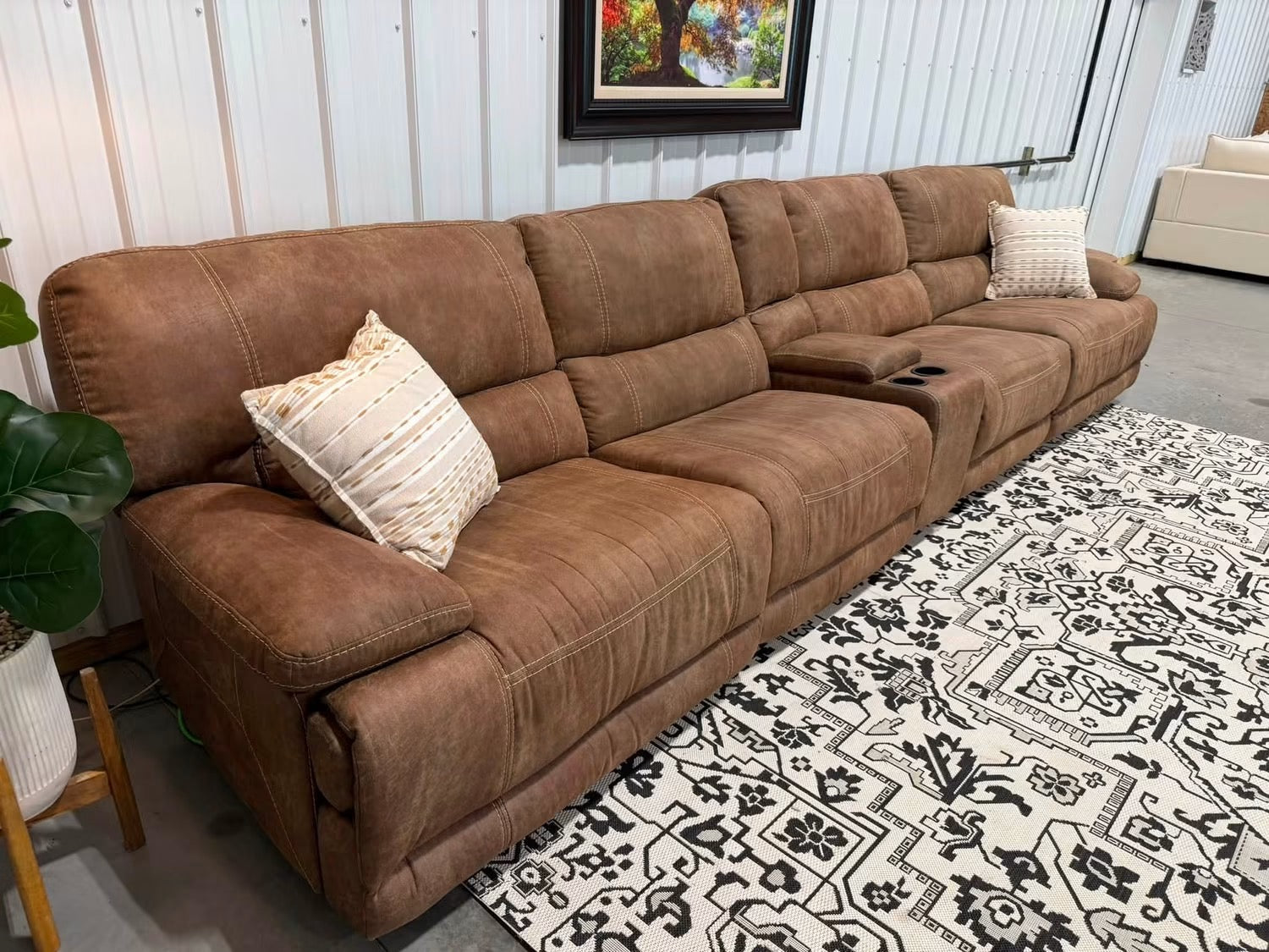 5 Piece Brown Power Reclining Modular Sectional