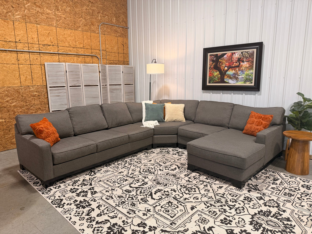 5 Piece Gray Jonathan Louise Sectional