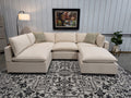 NEW 5 Piece Bellamia Luna CREAM Chenille Sectional