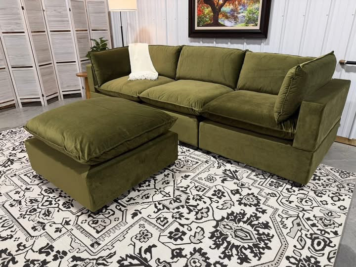 NEW Bellamia 4 Piece Modular Sectional GREEN