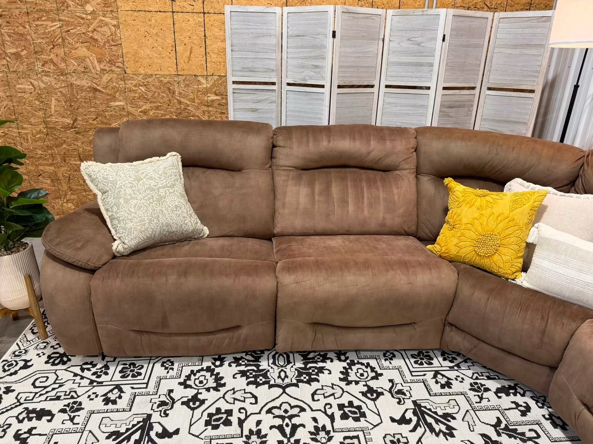 6 Piece Brown Power Reclining Modular Sectional
