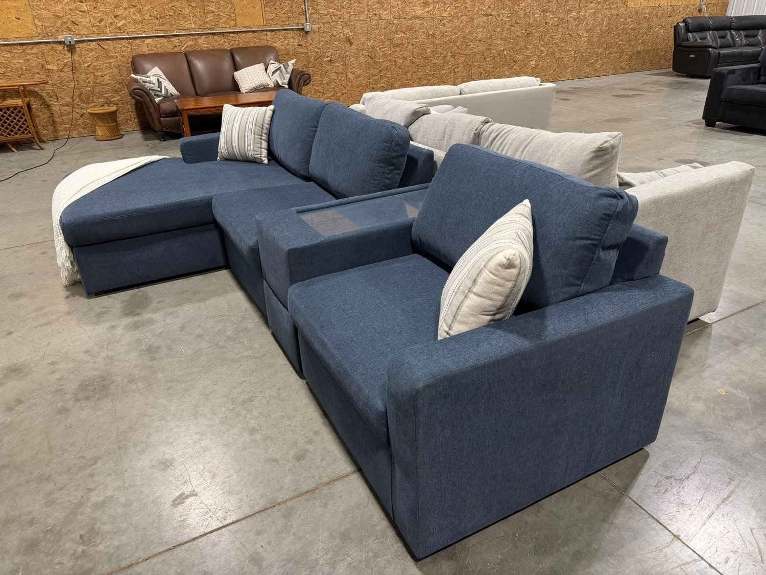 4 Piece Ashley Blue Sectional