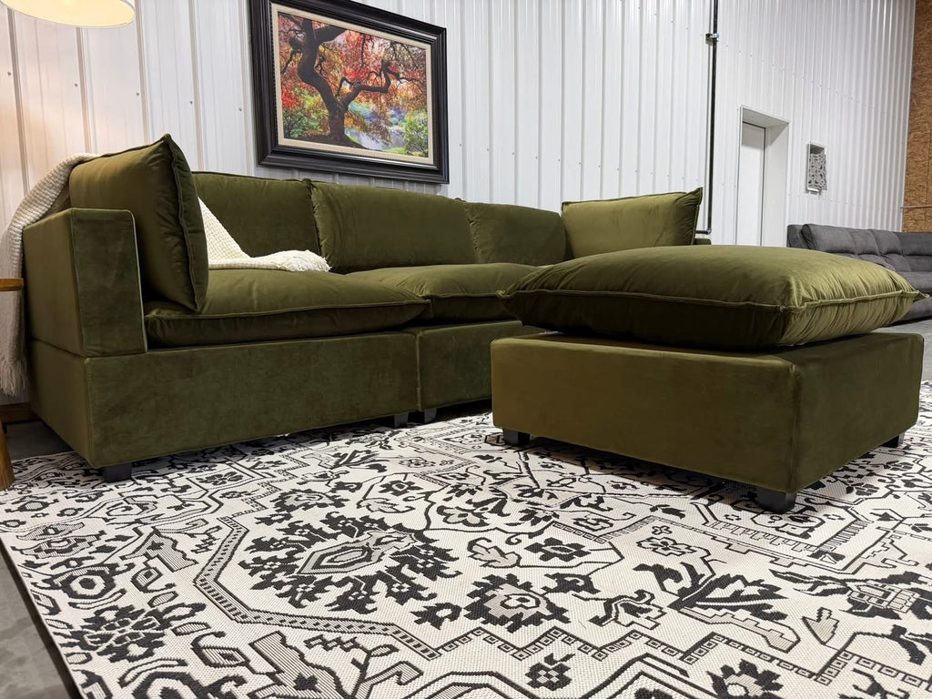 NEW Bellamia 4 Piece Modular Sectional GREEN