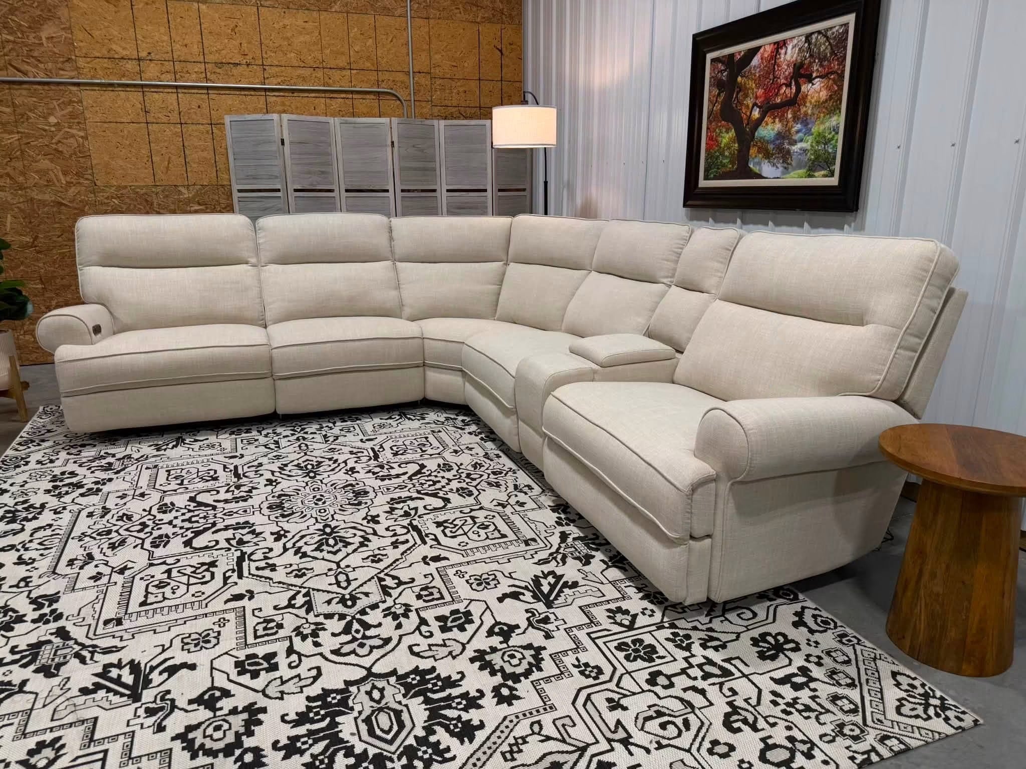 6 Piece Cream Power Reclining Modular Sectional by American Signature