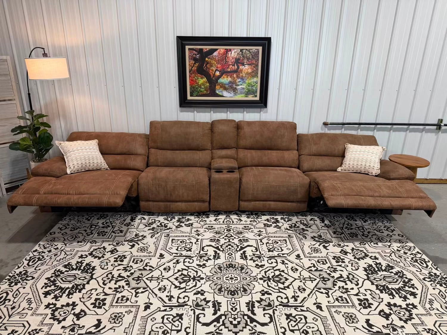 5 Piece Brown Power Reclining Modular Sectional
