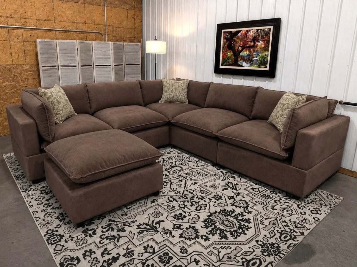 NEW Bellamia 6 Piece Modular Sectional BROWN (PRE-ORDER)