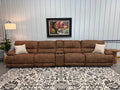 5 Piece Brown Power Reclining Modular Sectional