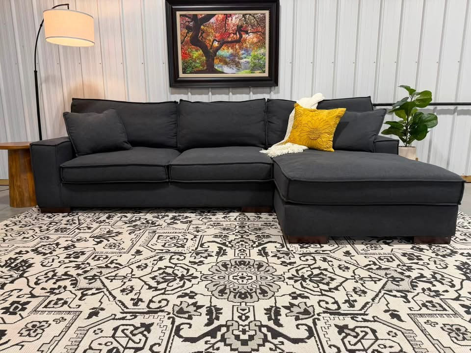 2 Piece Oversized Gray Sectional