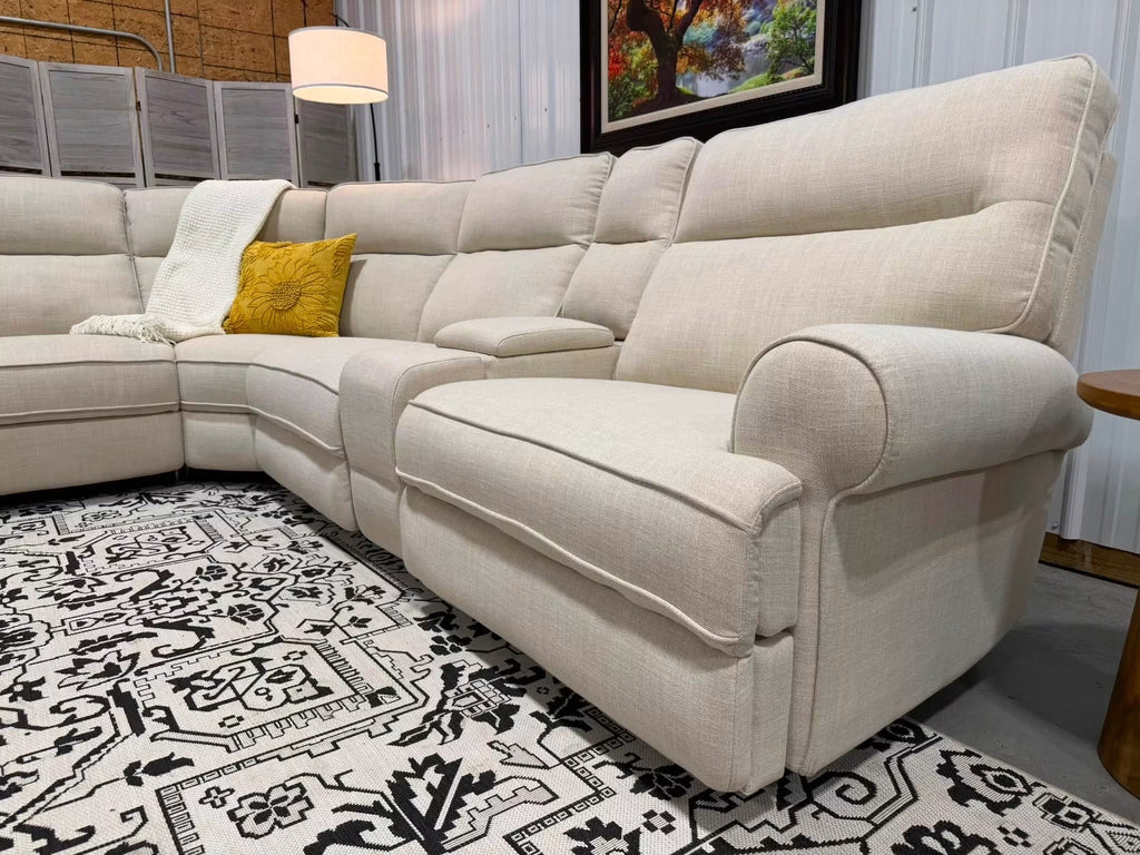 6 Piece Cream Power Reclining Modular Sectional by American Signature